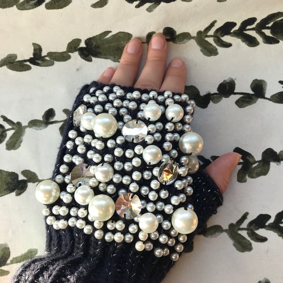 NWT Alex Max Bedazzled Fingerless Mittens/Gloves - Picture 7 of 7